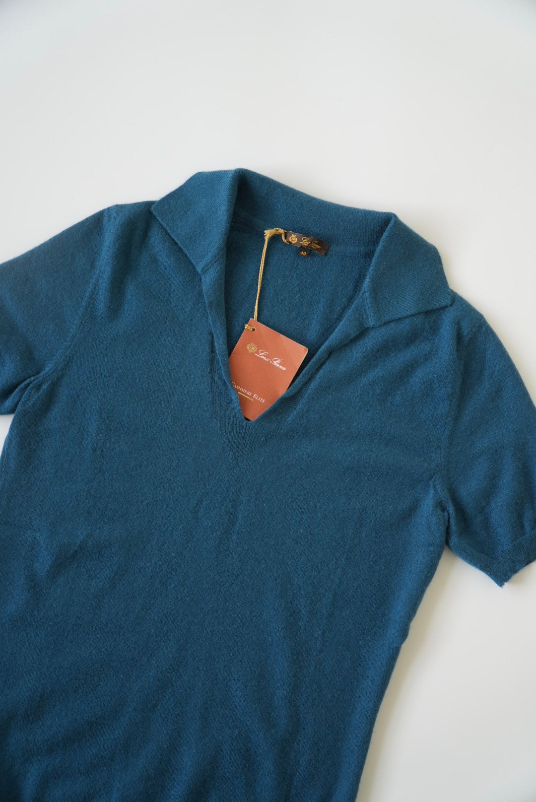 Loro Piana Blue Cashmere Polo Shirt
