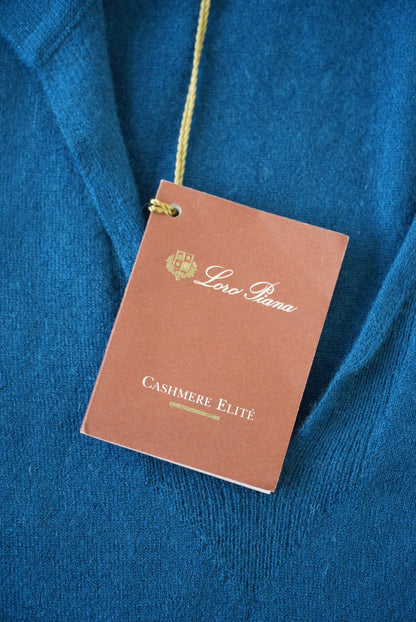 Loro Piana Blue Cashmere Polo Shirt