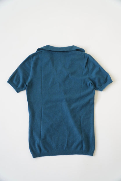 Loro Piana Blue Cashmere Polo Shirt