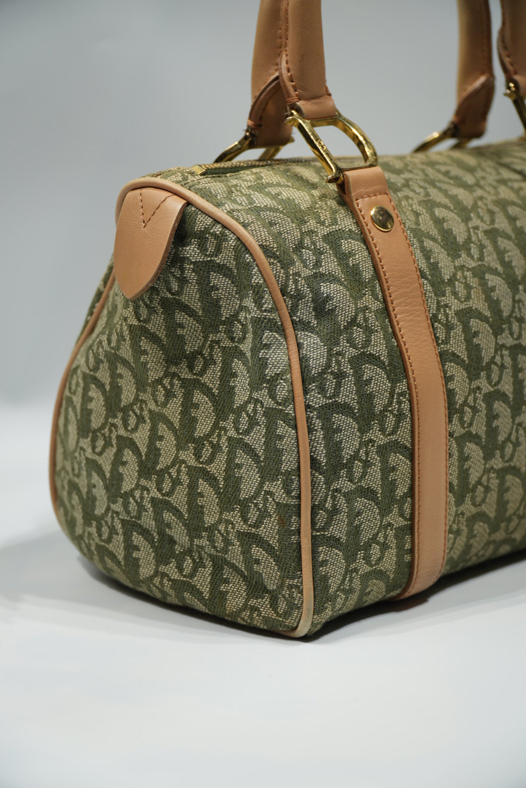 Christian Dior Brown/Green Monogram Boston Handbag