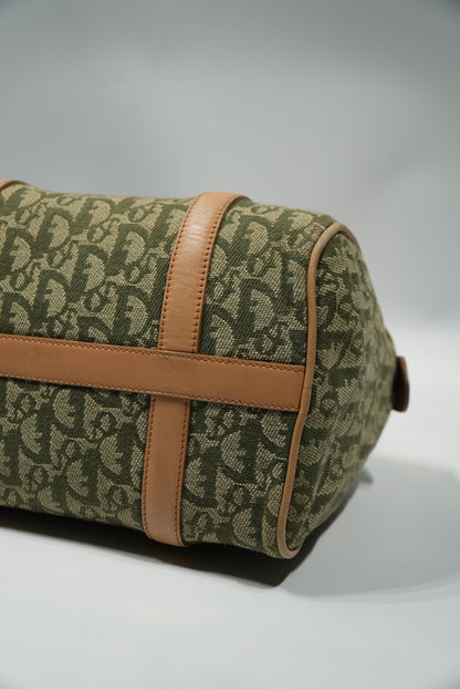 Christian Dior Brown/Green Monogram Boston Handbag