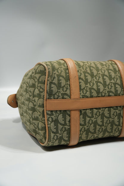 Christian Dior Brown/Green Monogram Boston Handbag