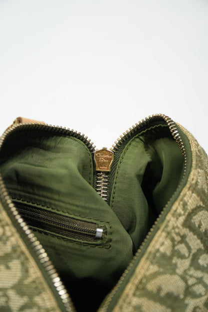 Christian Dior Brown/Green Monogram Boston Handbag