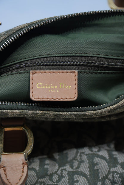 Christian Dior Brown/Green Monogram Boston Handbag