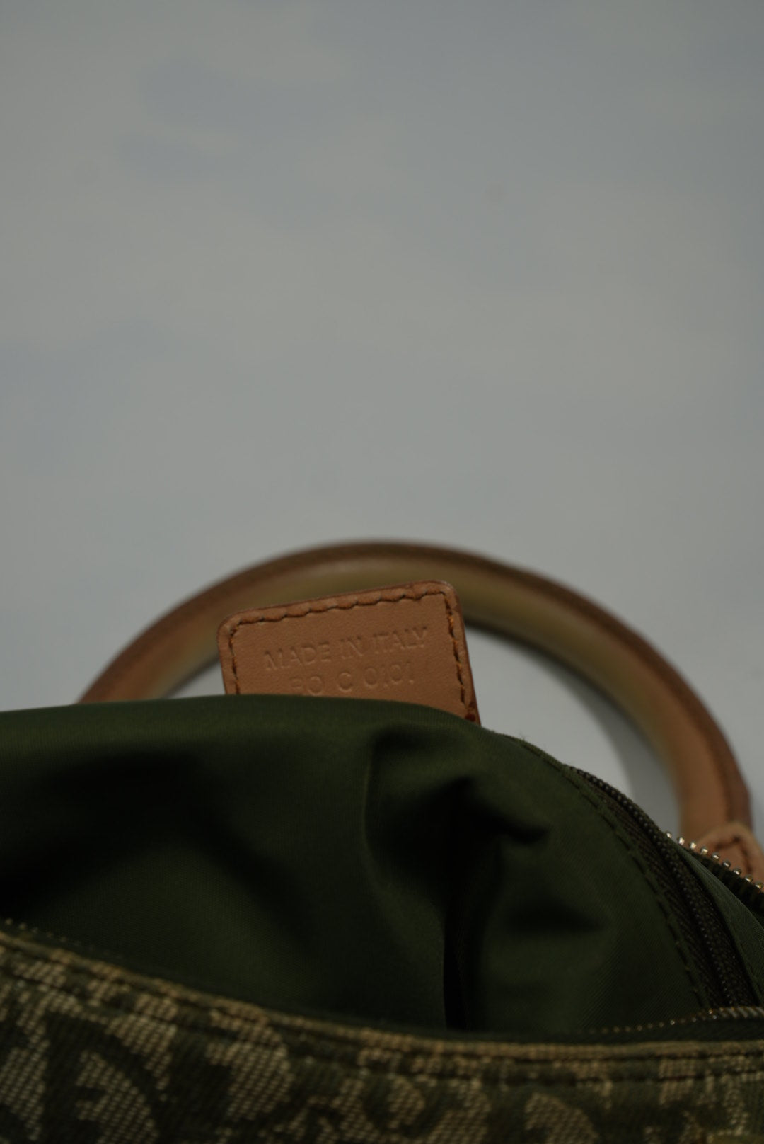 Christian Dior Brown/Green Monogram Boston Handbag