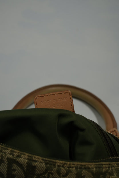 Christian Dior Brown/Green Monogram Boston Handbag