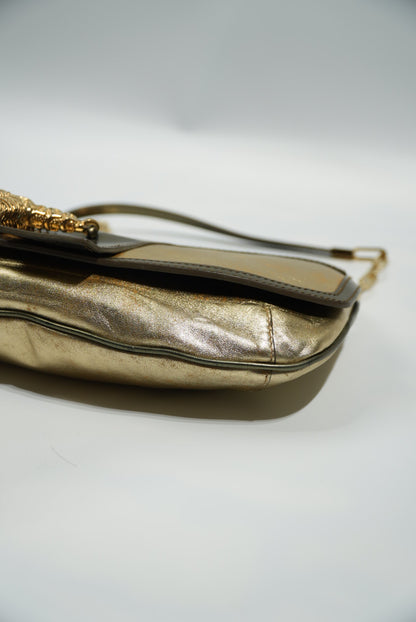 Gucci by Tom Ford Gold Tiger Head Shoulder Bag