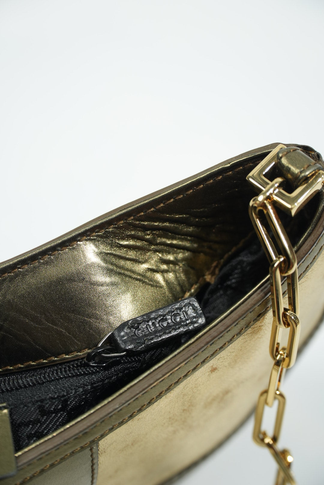 Gucci by Tom Ford Gold Tiger Head Shoulder Bag