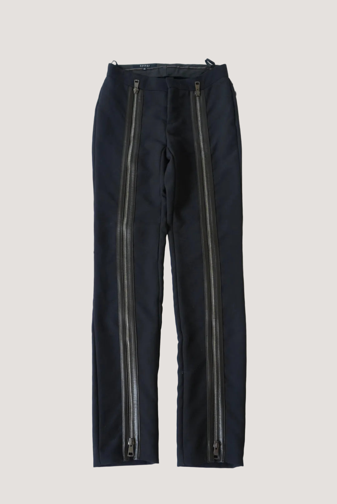 Gucci by Tom Ford FW 2001 Runway Leather & Wool Zipper Pants