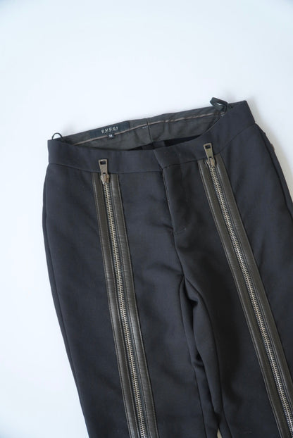 Gucci by Tom Ford FW 2001 Runway Leather & Wool Zipper Pants