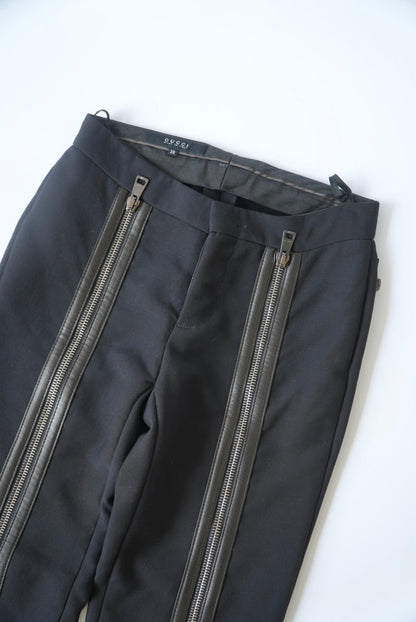 Gucci by Tom Ford FW 2001 Runway Leather & Wool Zipper Pants