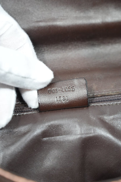 Gucci by Tom Ford Brown Python Bamboo Top Handle Bag