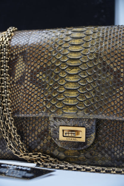 Chanel Limited Gold Python 226 Classic Reissue 2.55 Flap Bag