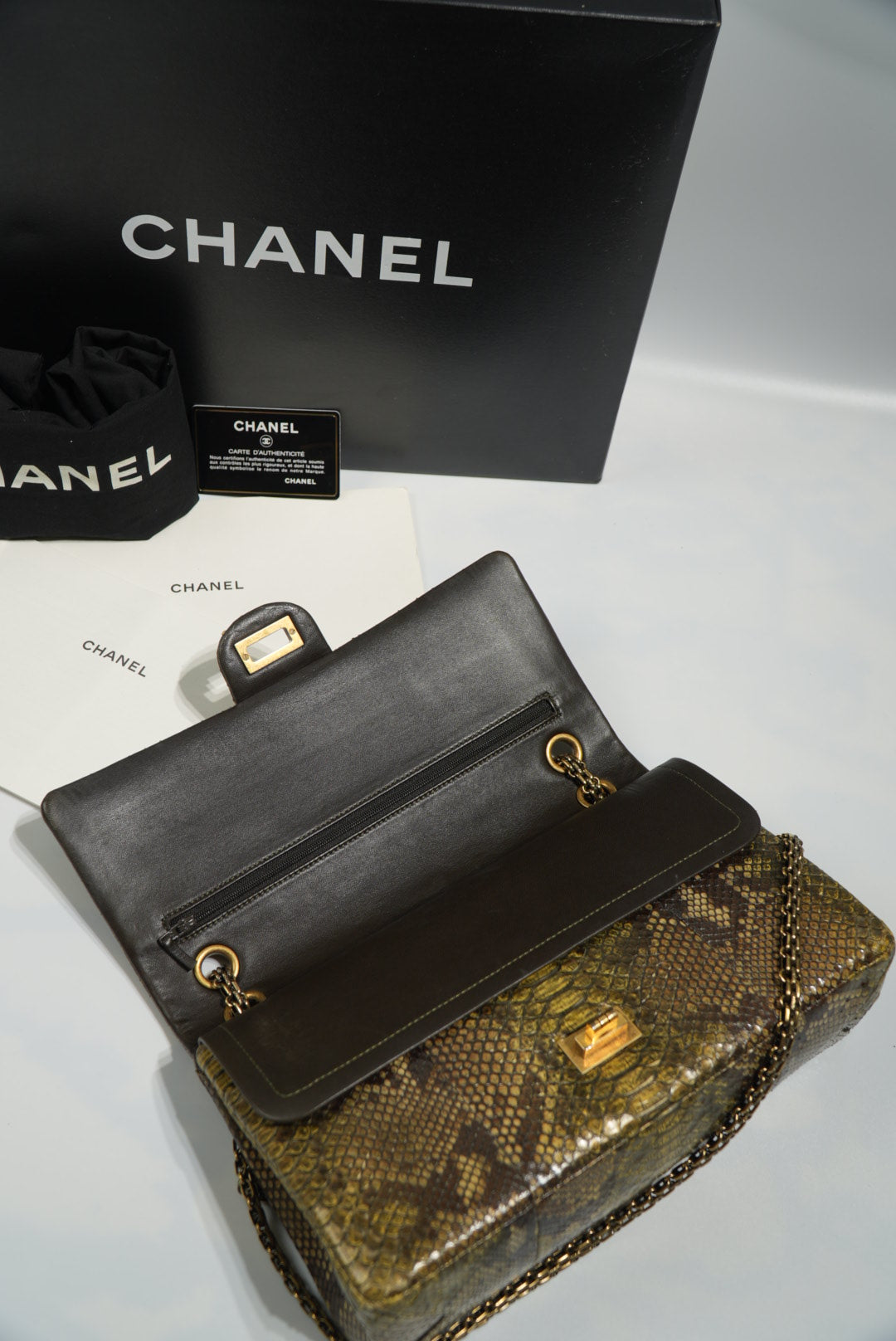 Chanel Limited Gold Python 226 Classic Reissue 2.55 Flap Bag