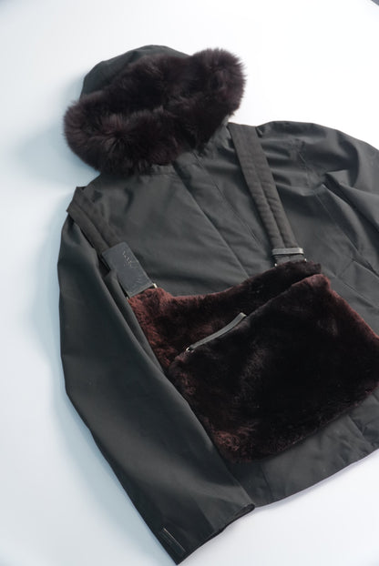 Prada Sport Fur Jacket & Prada FW1999 Crossbody Bag Soft Fur