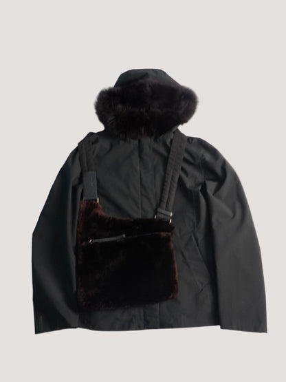 Prada Sport Fur Jacket & Prada FW1999 Crossbody Bag Soft Fur
