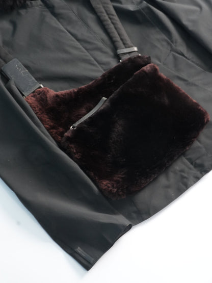 Prada Sport Fur Jacket & Prada FW1999 Crossbody Bag Soft Fur