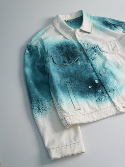 Louis Vuitton Starry Sky Gradient Splash-Ink Denim Jacket