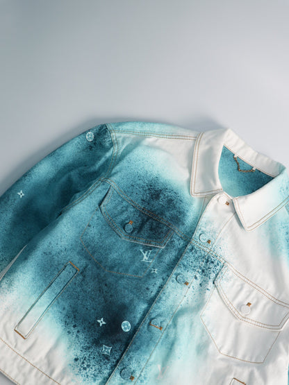 Louis Vuitton Starry Sky Gradient Splash-Ink Denim Jacket