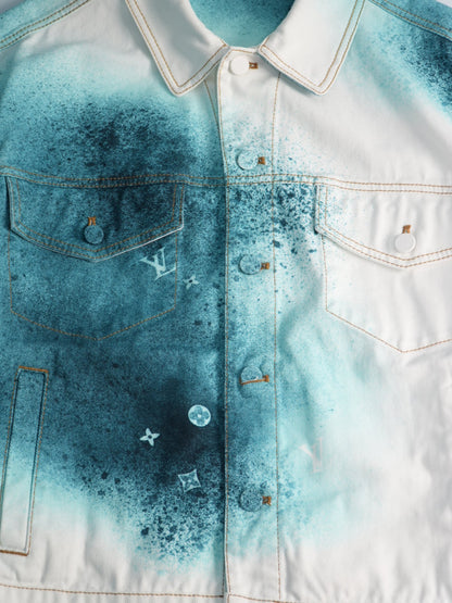 Louis Vuitton Starry Sky Gradient Splash-Ink Denim Jacket