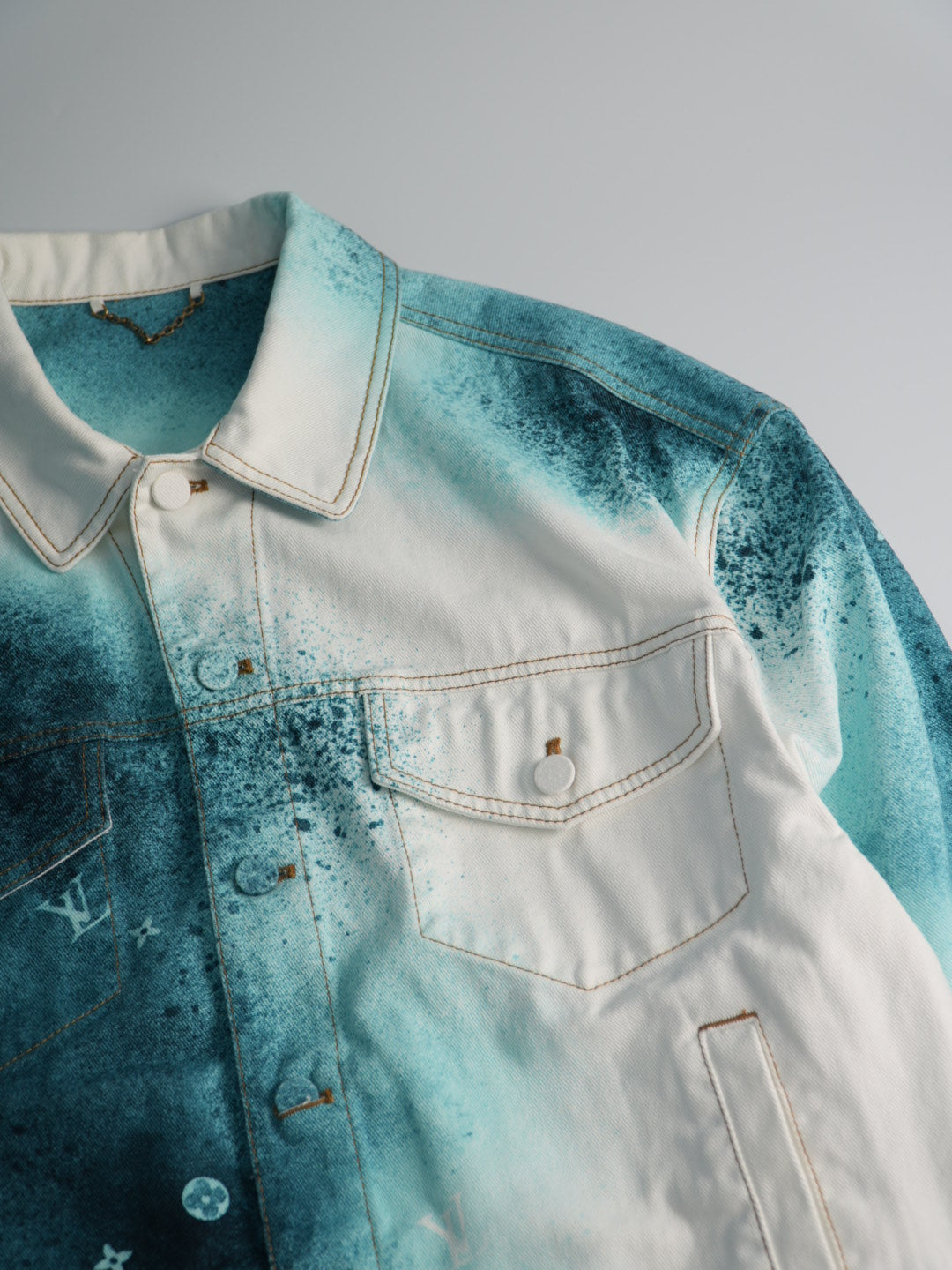 Louis Vuitton Starry Sky Gradient Splash-Ink Denim Jacket