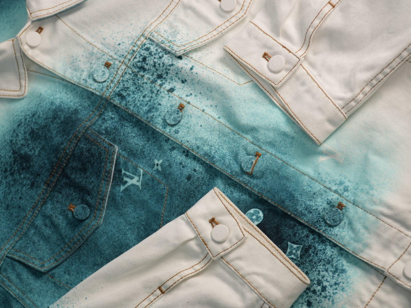 Louis Vuitton Starry Sky Gradient Splash-Ink Denim Jacket