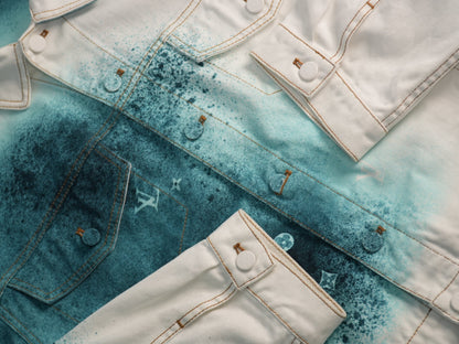 Louis Vuitton Starry Sky Gradient Splash-Ink Denim Jacket