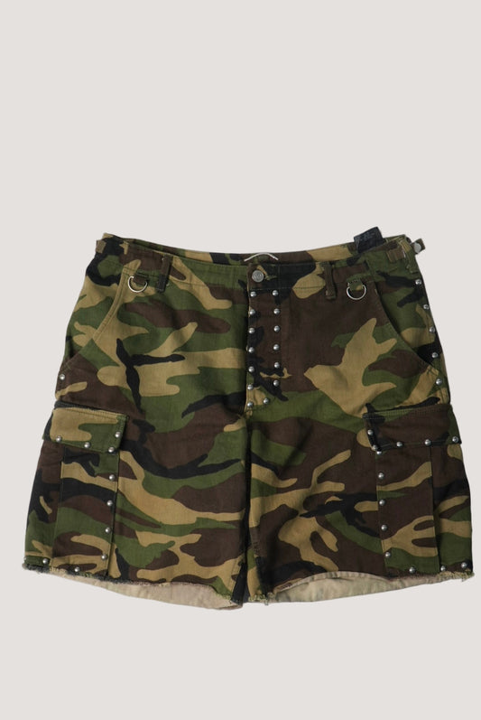 Saint Laurent SS16 Studded Camo Shorts