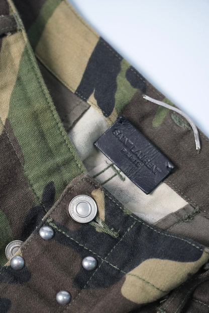 Saint Laurent SS16 Studded Camo Shorts