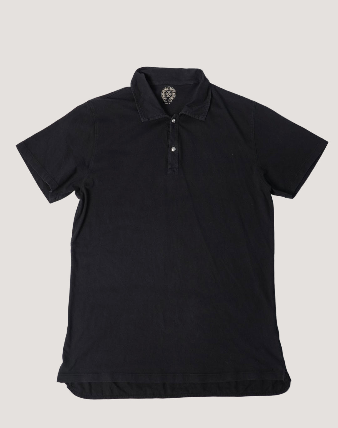 Chrome Hearts Silver Button Tonal Horseshoe Logo Polo Shirt
