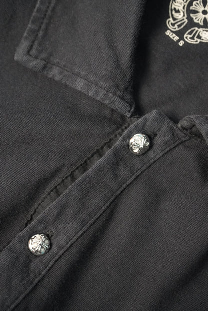 Chrome Hearts Silver Button Tonal Horseshoe Logo Polo Shirt