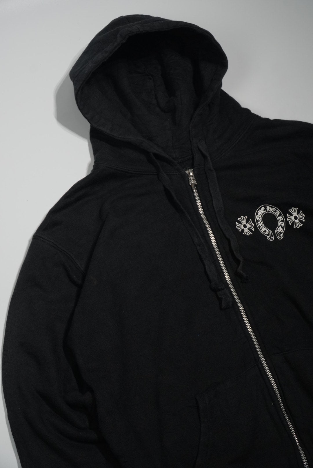Chrome Hearts Floral Cross Horseshoe Zip Hooide