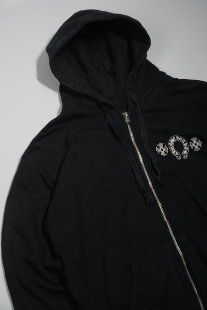 Chrome Hearts Floral Cross Horseshoe Zip Hooide