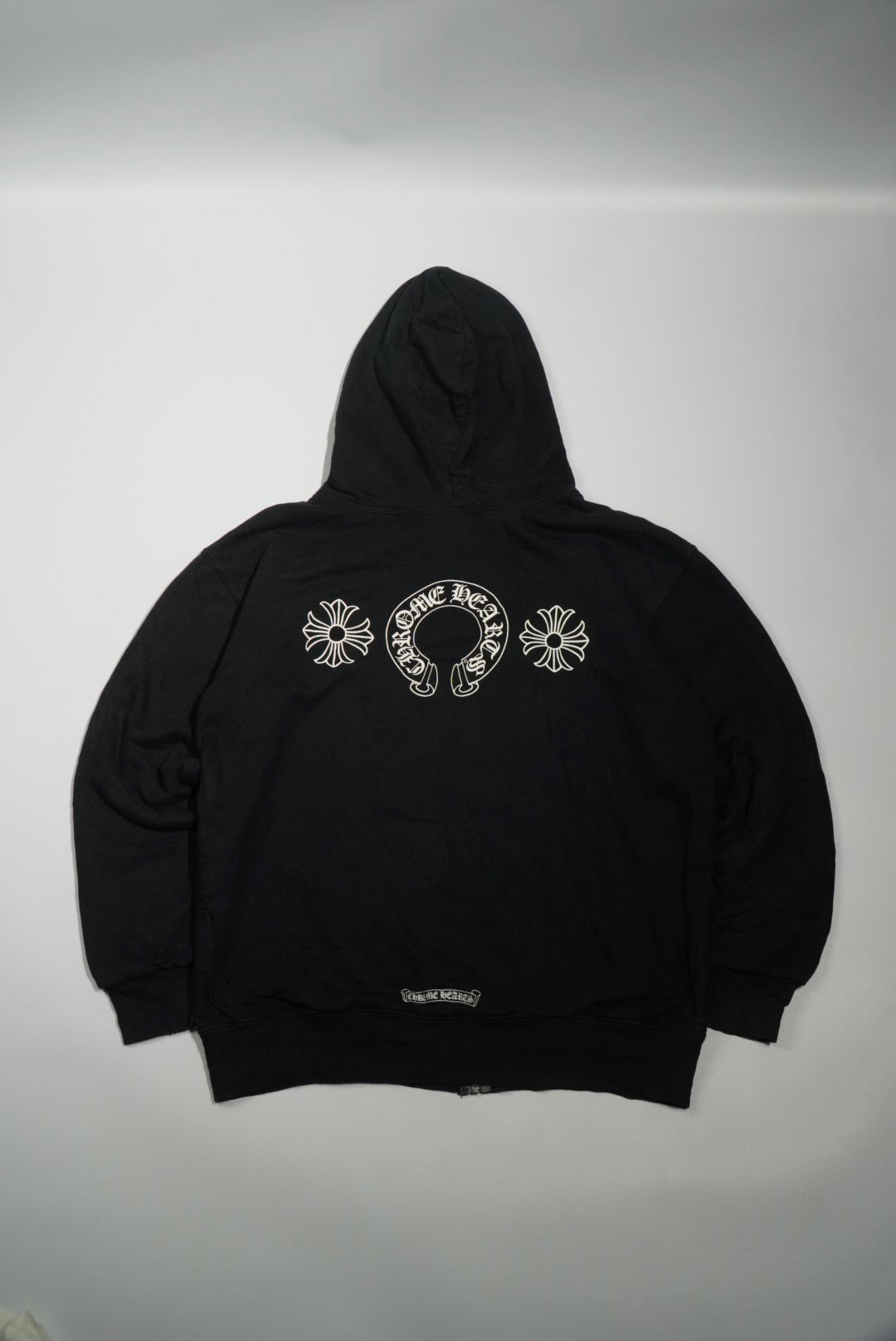 Chrome Hearts Floral Cross Horseshoe Zip Hooide