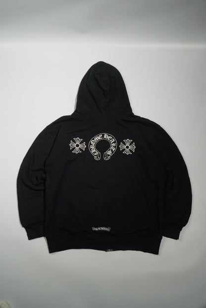 Chrome Hearts Floral Cross Horseshoe Zip Hooide