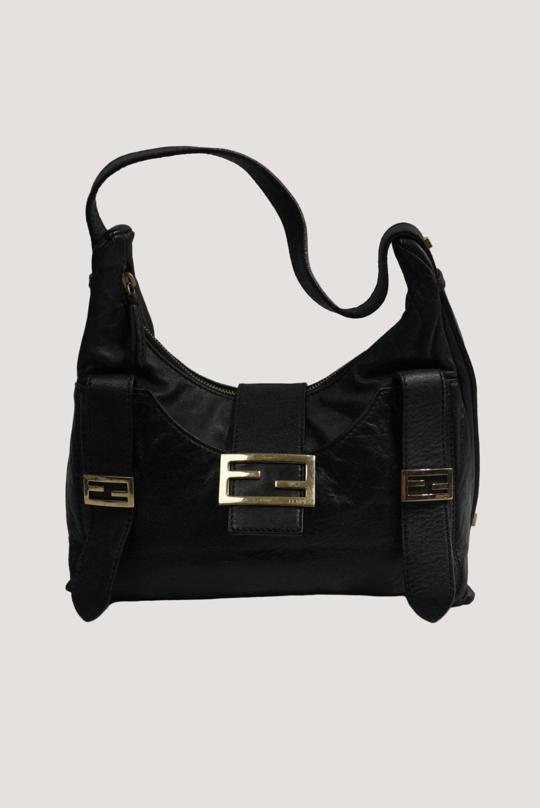Fendi Multi Pocket Bag in Black Leather