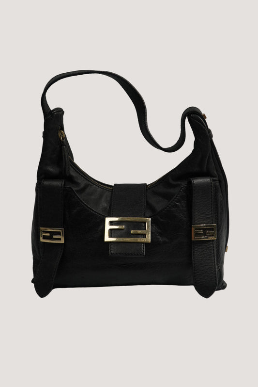 Fendi Multi Pocket Bag in Black Leather