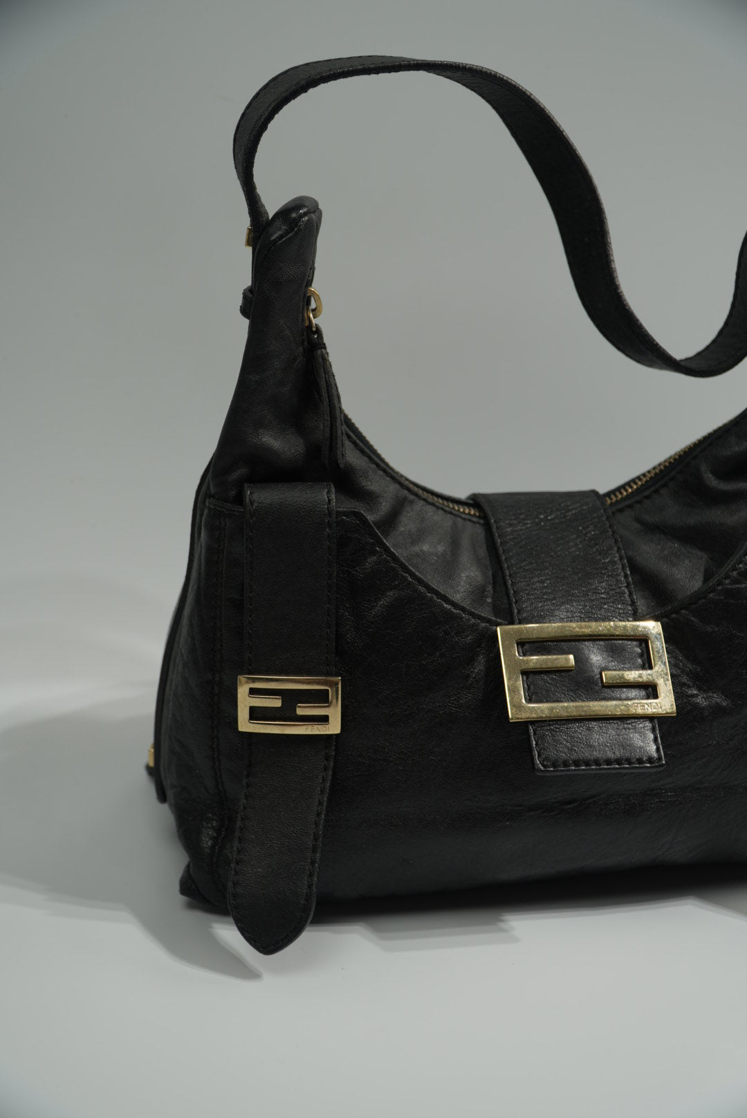 Fendi Multi Pocket Bag in Black Leather