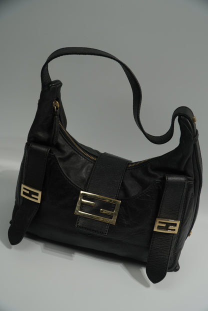 Fendi Multi Pocket Bag in Black Leather