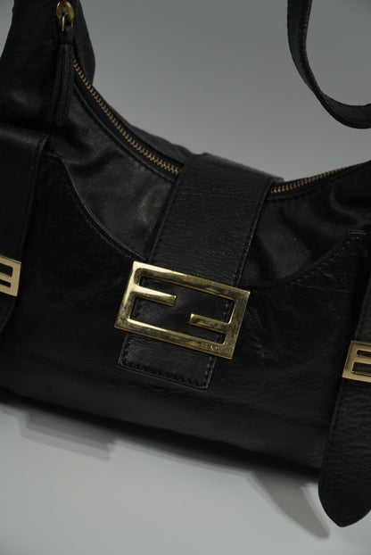 Fendi Multi Pocket Bag in Black Leather