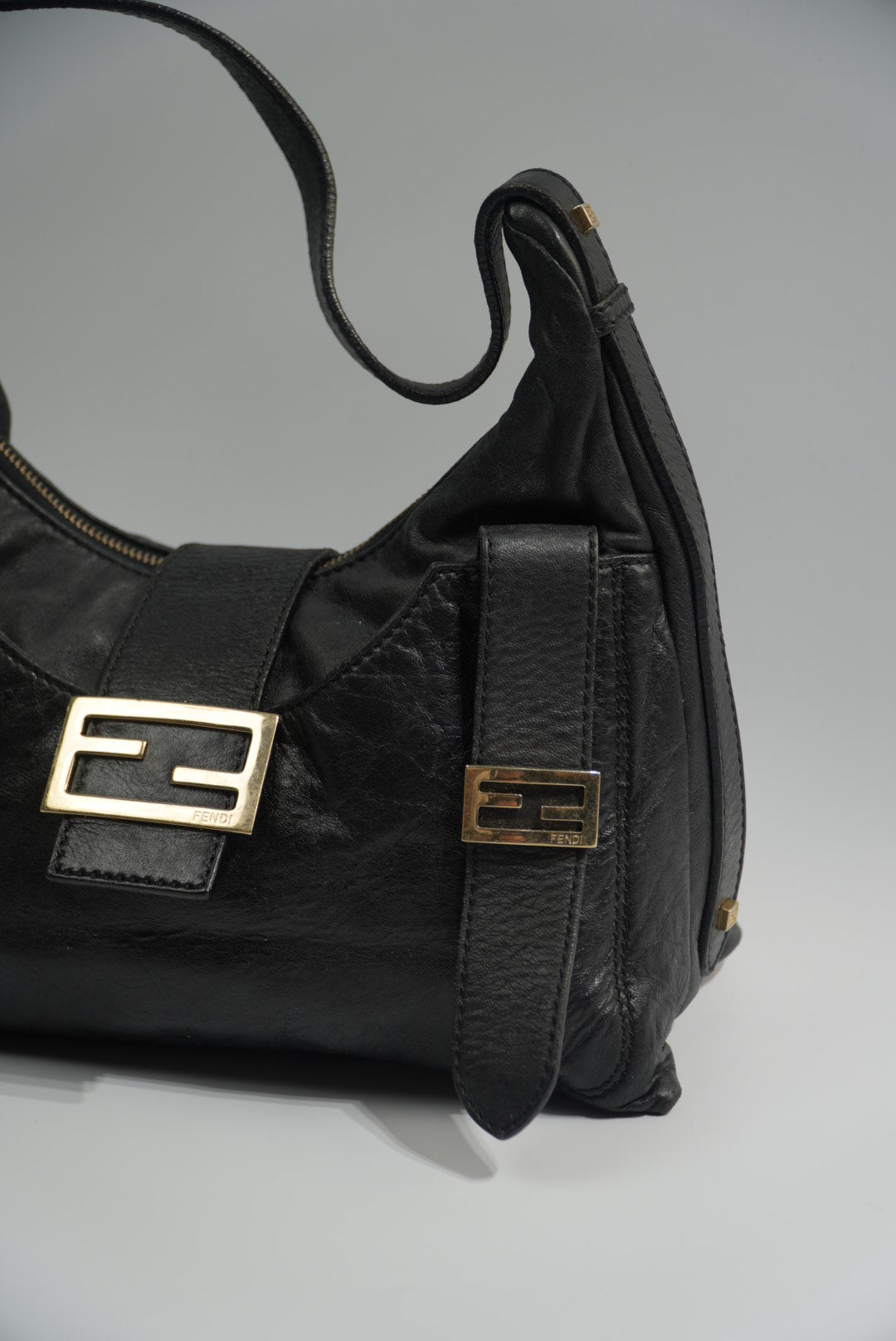 Fendi Multi Pocket Bag in Black Leather
