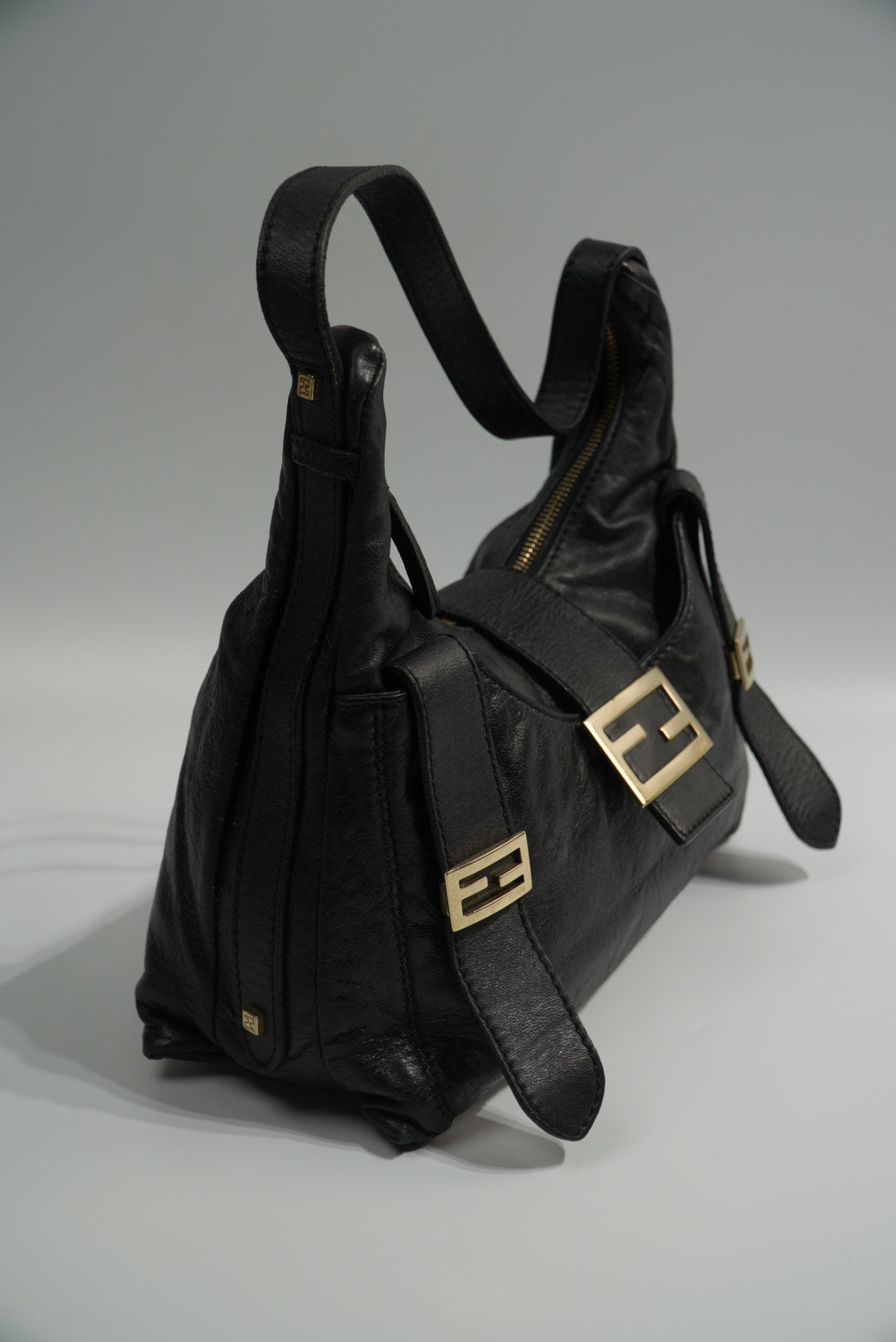Fendi Multi Pocket Bag in Black Leather