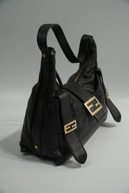 Fendi Multi Pocket Bag in Black Leather