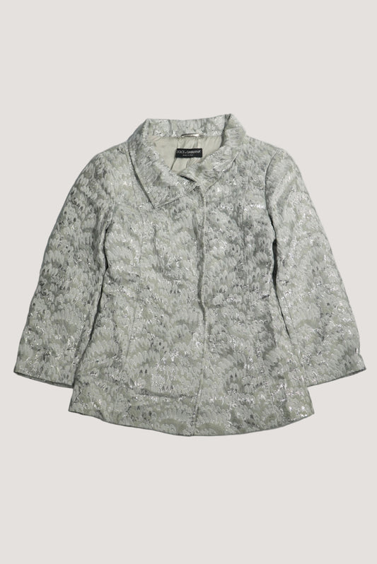 Dolce & Gabbana Silver Rabbit Skin Jacket