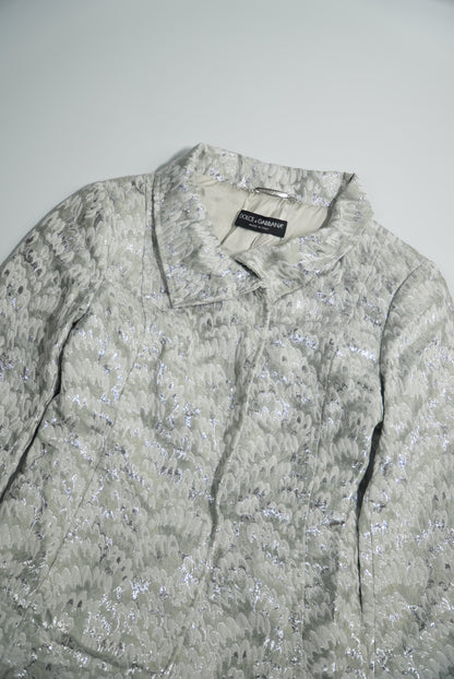 Dolce & Gabbana Silver Rabbit Skin Jacket