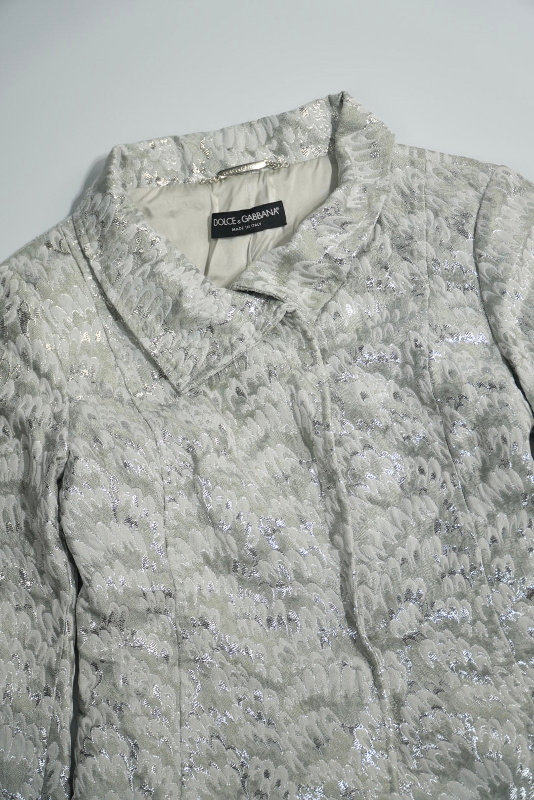 Dolce & Gabbana Silver Rabbit Skin Jacket