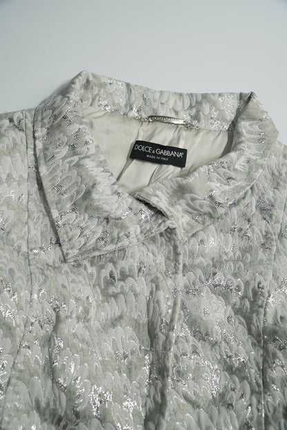 Dolce & Gabbana Silver Rabbit Skin Jacket