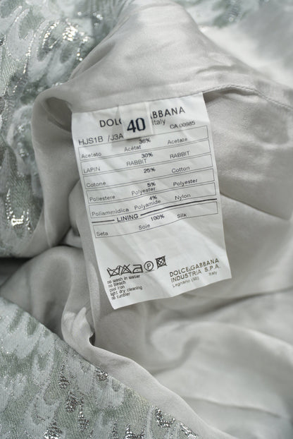 Dolce & Gabbana Silver Rabbit Skin Jacket