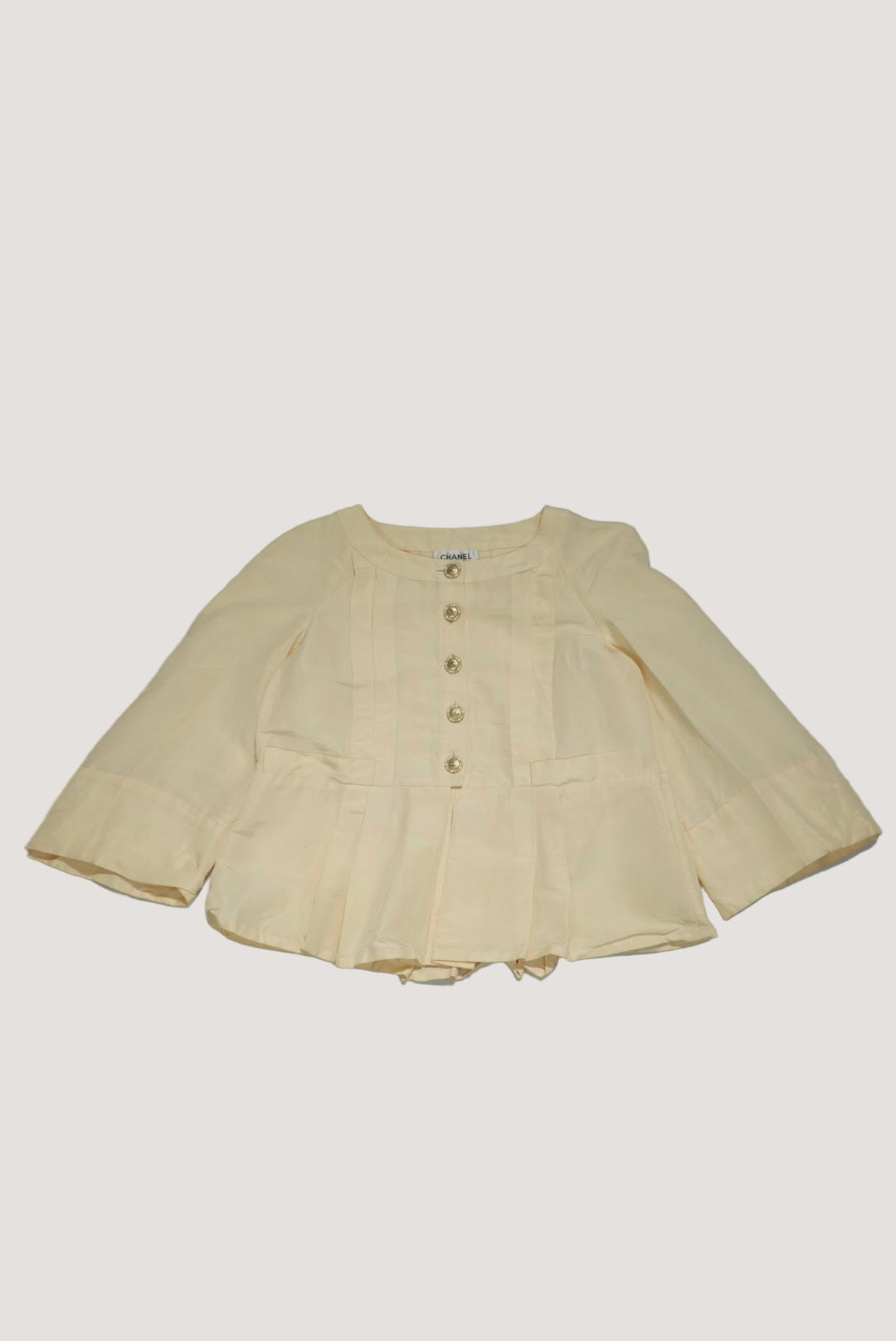 Chanel Beige Collarless Jacket