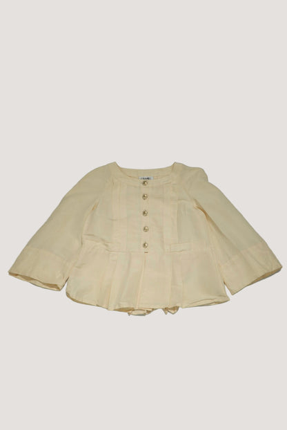 Chanel Beige Collarless Jacket
